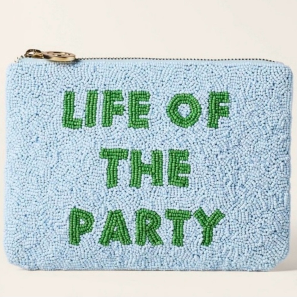 Kate Spade x Target beaded blue pouch